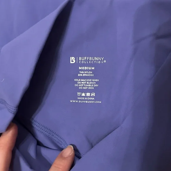 BuffBunny Periwinkle Cross waisted Flare Leggings - Picture 4 of 4